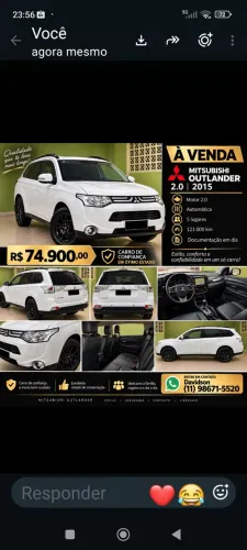 Mitsubishi Outlander 2.0 16V 160cv Aut. 2015