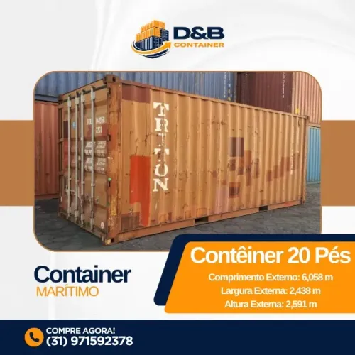 CONTAINER MARÍTIMO 20 PÉS (6 METROS)