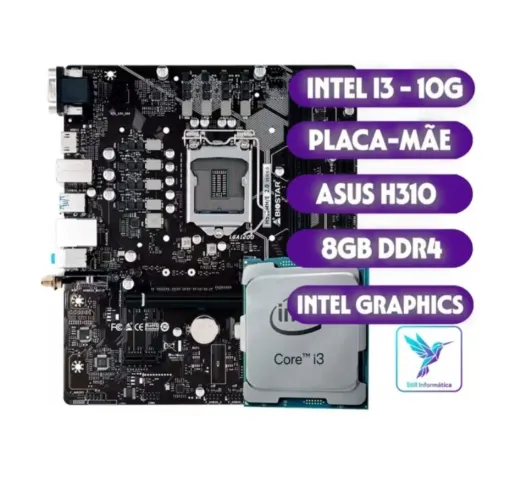 Kit gamer Barato i3 10°geração 10110F 8g + Placa Asus + 8g ram ddr4
