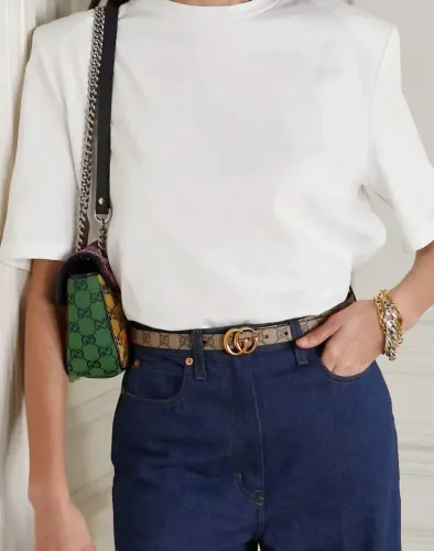 Cinto Gucci Monogram GG Marmont 