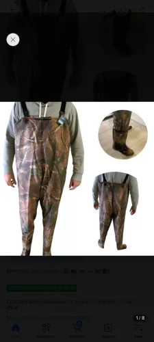 Calça com bota para pesca
