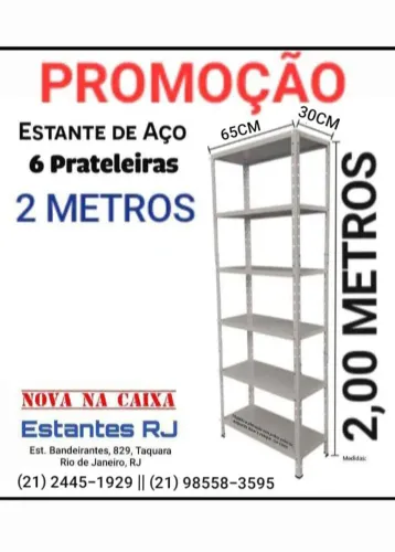 Estante de Aço 6 prateleiras para escritório