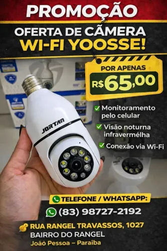 Câmera de segurança wi-fi para o bocal de lâmpada yoosse