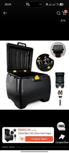 Bauleto 160 Litros + Suporte Universal