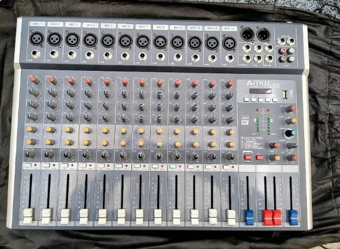 Kit Mesa Amw L12ES 12 Canais Xlr Mp3 Reverb Bluetooth USB+PotencIa DBS720+AMPLIFIC. FONE