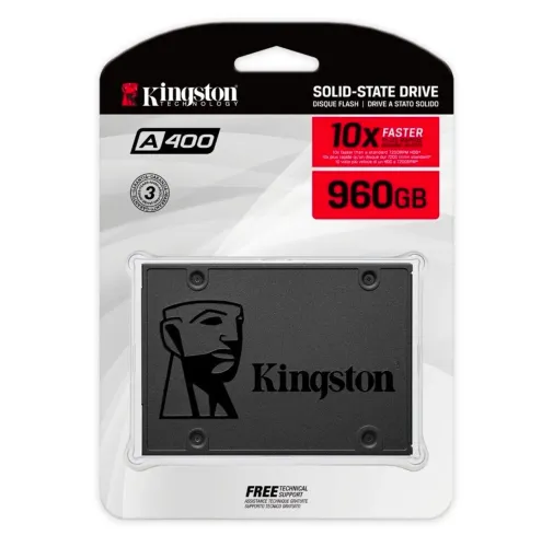 SSD de 960GB Kingston A400 SA400S37/960G 500 MB/s de Leitura - Preto NOVO lacrado