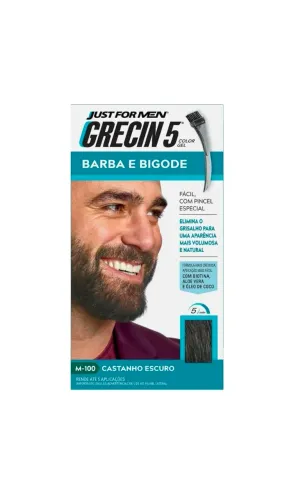 Tonalizante Grecin 5 Just For Men Color Gel Barba e Bigode - Castanho Escuro