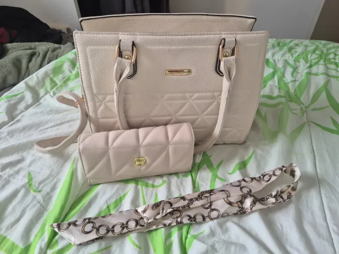 Kit Carteira e Bolsa ombro com alça transversal
