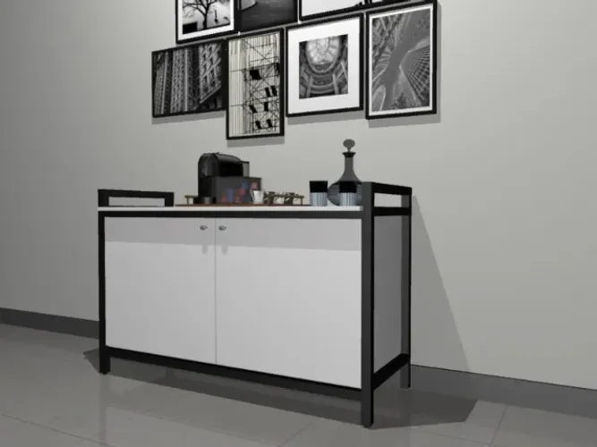 Armário Delluxe White Woods. Com Prateleiras Internas: L120cm x P40cm x A80cm