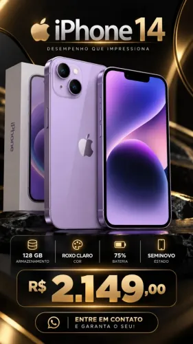 IPHONE 14 128GB ROXO - SEMINOVO
