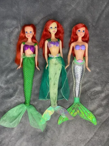Boneca Disney Ariel , pequena sereia , antigas , lote Mattel
