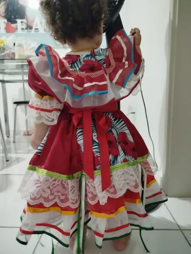 Vestido junino 1 e 2 anos , modelo exclusivo, feito por encomenda , feito por encomenda