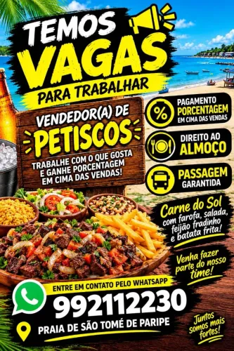 Vagas de trabalho na praia