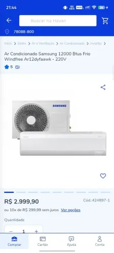 Vendo Ar condicionado novo na caixa, com Garantia de 1 ano