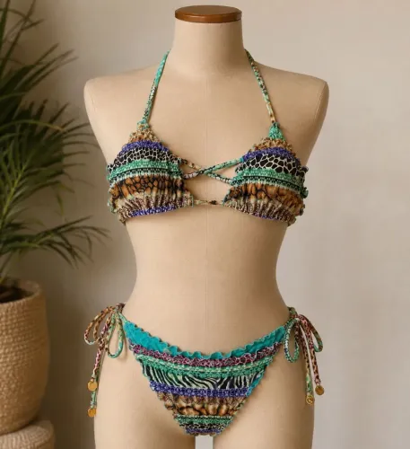 Biquini cortininha BLUEBEACH parte superior P calcinha M