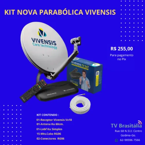 Antena Nova Parabólica Vivensis Kit Completo
