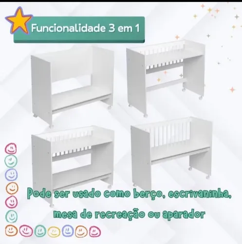 Mini berço 3 em 1 sem colchão 