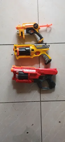 Kit lote 3 lançadores nerf originais hasbro