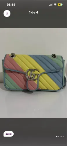 Bolsa Gucci marmonte colorida