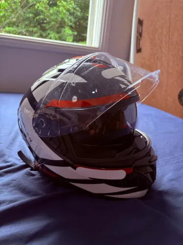 Capacete Norisk Strada || Evoque Preto/Branco/Vermelho Tm 62