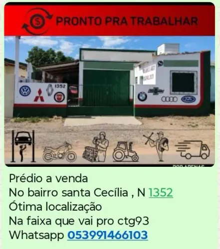Prédio localizado em Bagé RS ótimo ponto comercial no asfalto com parada de ônibus perto