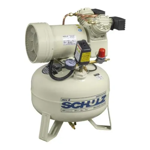 COMPRESSOR DE AR ODONTOLOGICO 6 PES 30L 1HP 120PSI MSV6/30 ISENTO DE OLEO 220V - SCHULZ