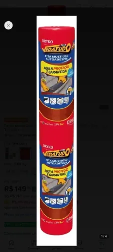 Dryko Manta Asfáltica Autoadesiva Telhado 90cm 10m Cor Terracota