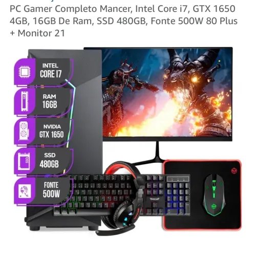 Pc Gamer com mesa e cadeira