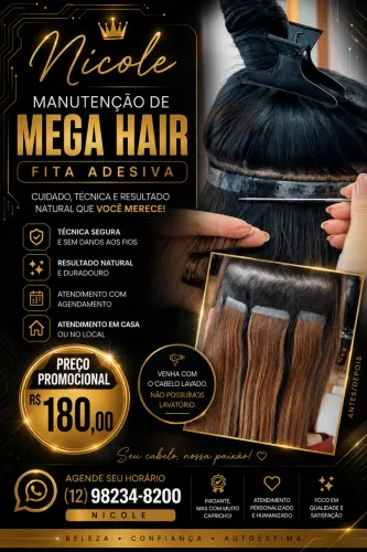 Manutenção de Mega Hair em fita adesiva