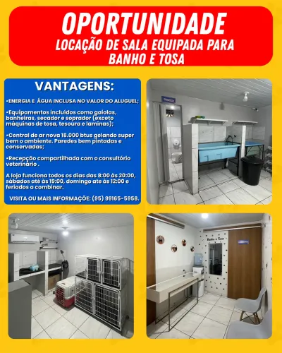 Aluguel de Sala Comercial Equipada para Banho e Tosa