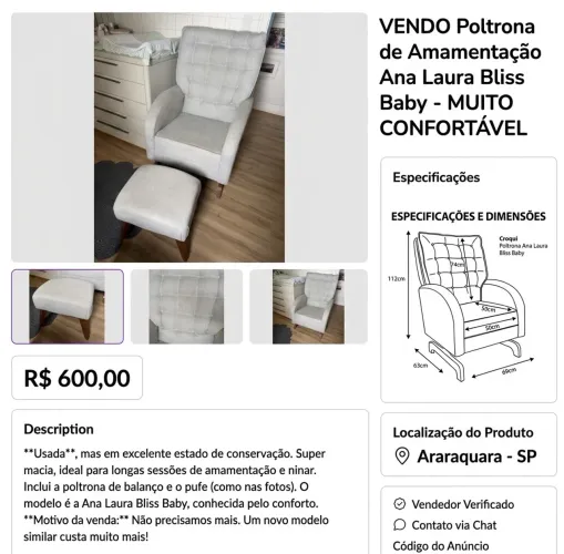 Poltrona de amamentação