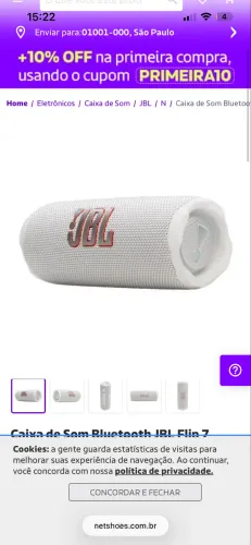 JBL FLIP 7 - branca - usada