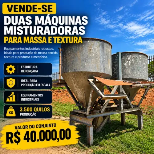 2 Máquinas Misturadoras Industriais para Massa e Textura