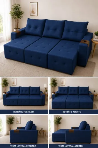 sofa retratil 5 lugares novo
