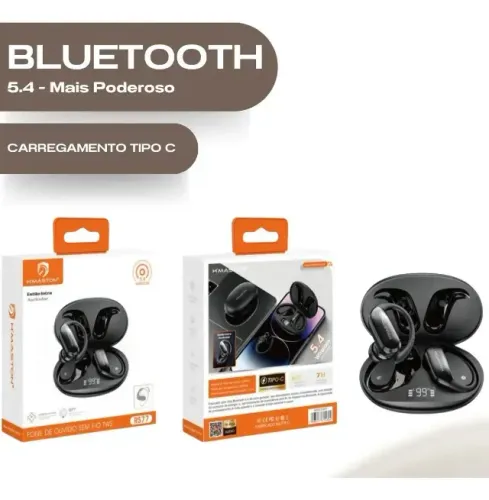 Fone de Ouvido Bluetooth In-ear H'maston RS77 Resistência Água Preto