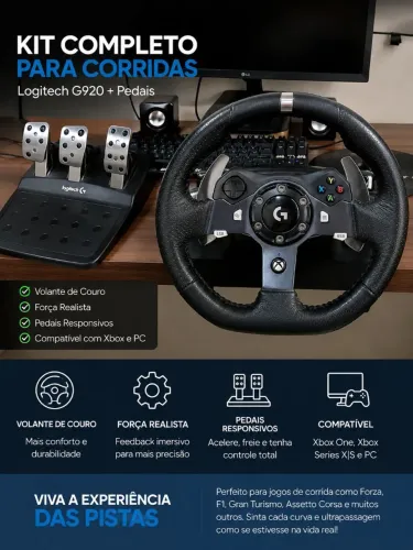 Logitech G920 + Pedais | Ótimo Estado