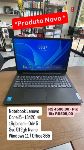 Notebook NOVO Lenovo i5-13 / 16gb ddr5 /ssd 512gb nvme