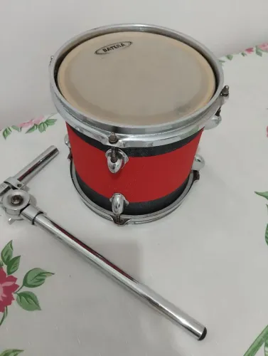 Tom de bateria 8 + tom holder + pele de estudo + pele hidráulica contemporânea
