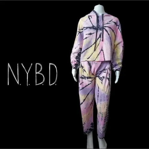 N.Y.B.D conjunto moletom tie-dye