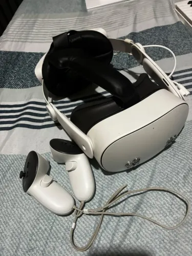 Óculos VR Meta Quest 3S 128GB + Head Strap c/ Bateria 10.000mAh + Caixa