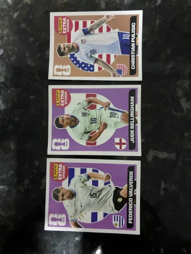 VENDO FIGURINHAS LEGENDS (EXTRA STICKER) DA COPA - PULISIC, BELLINGHAM E VALVERDE