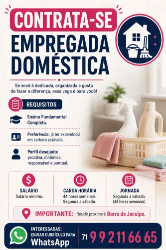 Contrata-se empregada doméstica