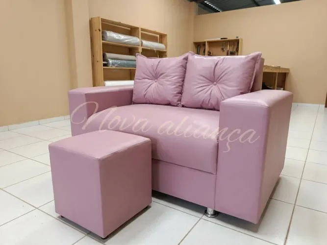 Sofá de 2 lugares + puff promoção aproveite faça já sua encomenda 