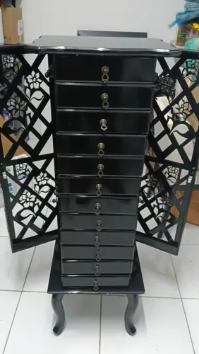 Porta jóias 12 gavetas preto