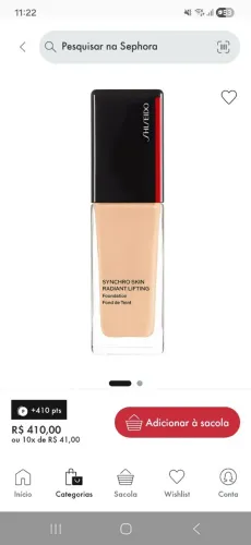 Base shiseido cor 160