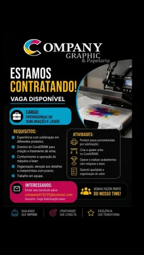Gráfica vaga produção