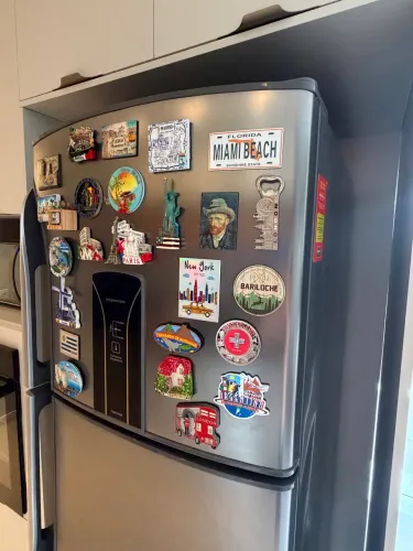 Geladeira Panasonic - aco inox escovado - 387l- em ótimo estado
