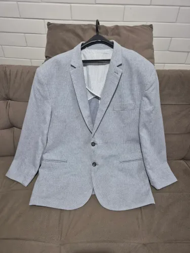 blazer masculino camelo listrado azul 60