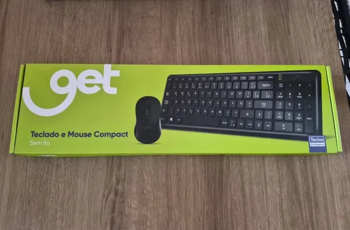 Kit Teclado e Mouse Sem Fio USB Get Compact 2
