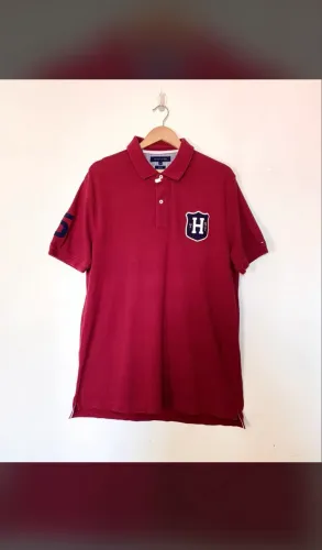 polo tommy hilfiger masculina cor vinho plus size manga curta camiseta camisa
